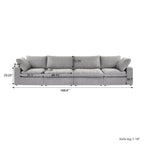 160.6 Modernes Leinwand-Polstersofa, mehrere Kissen, Sektionssofa