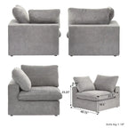 160.6 Modernes Leinwand-Polstersofa, mehrere Kissen, Sektionssofa