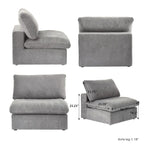 160.6 Modernes Leinwand-Polstersofa, mehrere Kissen, Sektionssofa