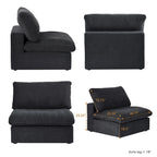 160.6 Modernes Leinwand-Polstersofa, mehrere Kissen, Sektionssofa