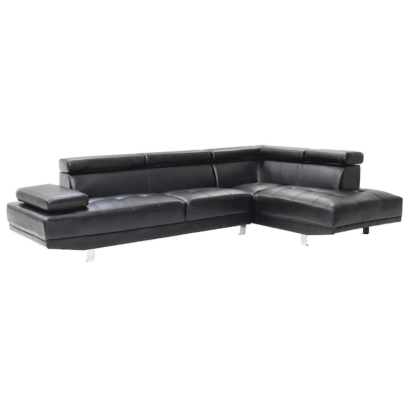 Riveredge 109 Zoll B 2-teiliges L-förmiges Sektionssofa aus Kunstleder – 76L x 109B x 28H