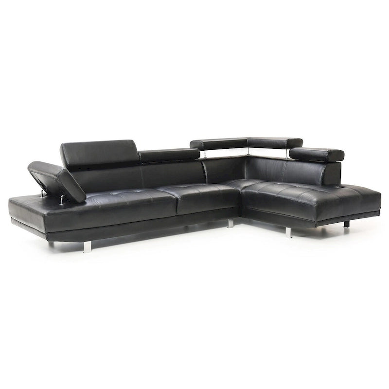 Riveredge 109 Zoll B 2-teiliges L-förmiges Sektionssofa aus Kunstleder – 76L x 109B x 28H