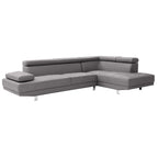 Riveredge 109 Zoll B 2-teiliges L-förmiges Sektionssofa aus Kunstleder – 76L x 109B x 28H
