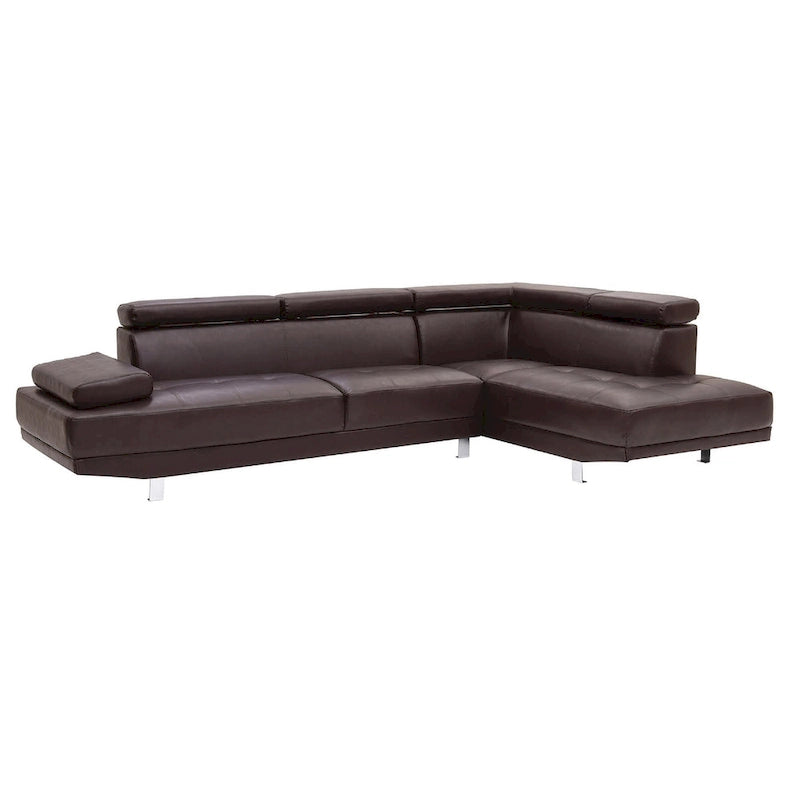 Riveredge 109 Zoll B 2-teiliges L-förmiges Sektionssofa aus Kunstleder – 76L x 109B x 28H