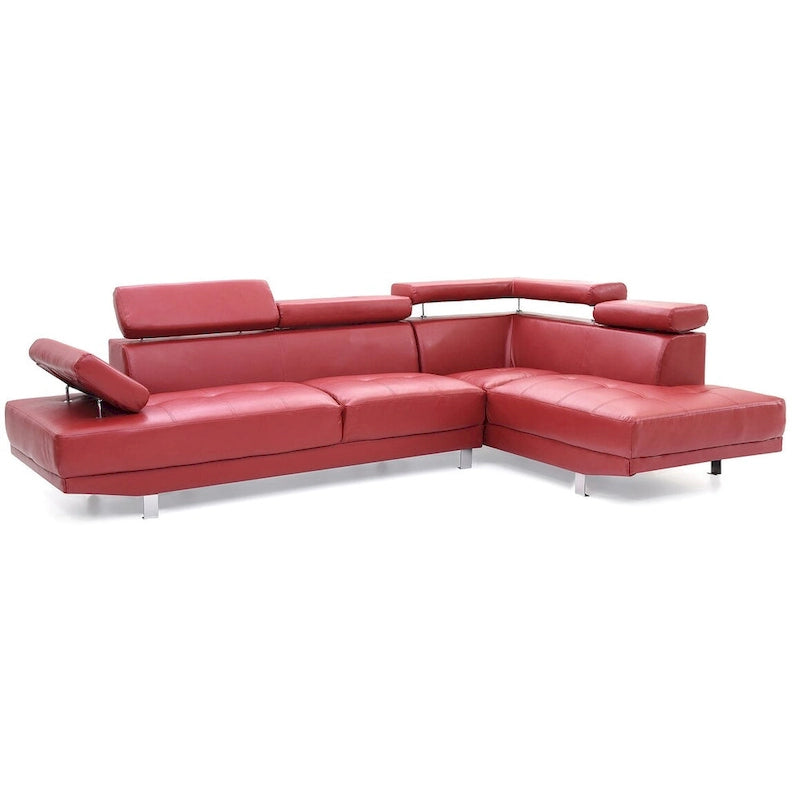 Riveredge 109 Zoll B 2-teiliges L-förmiges Sektionssofa aus Kunstleder – 76L x 109B x 28H