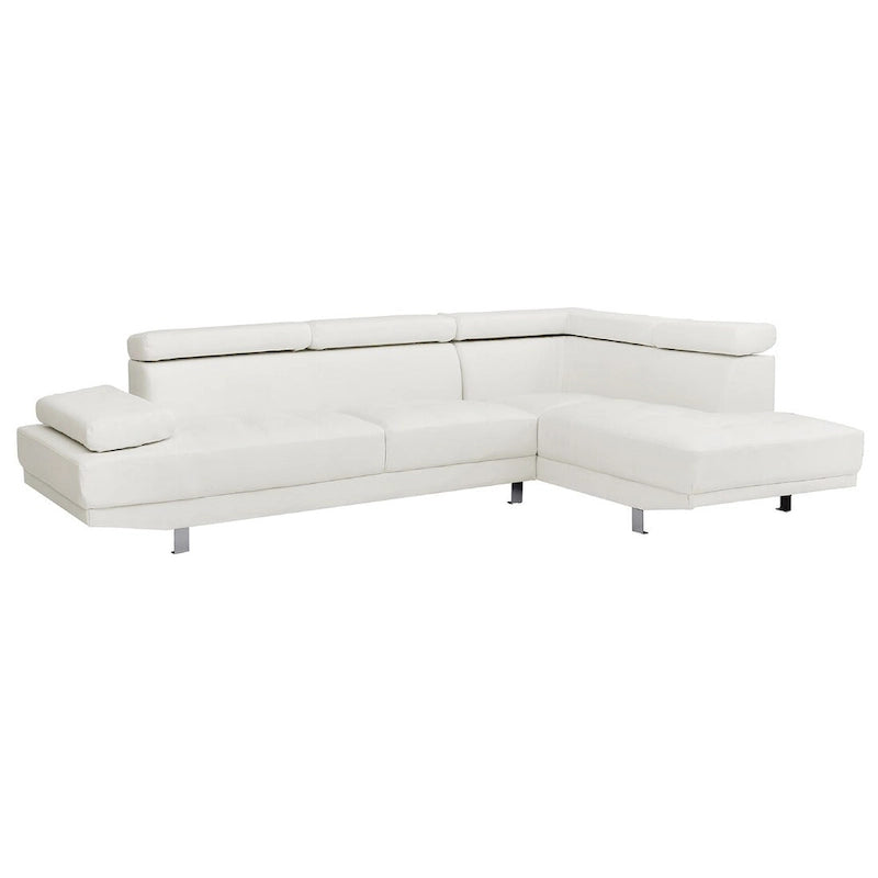 Riveredge 109 Zoll B 2-teiliges L-förmiges Sektionssofa aus Kunstleder – 76L x 109B x 28H