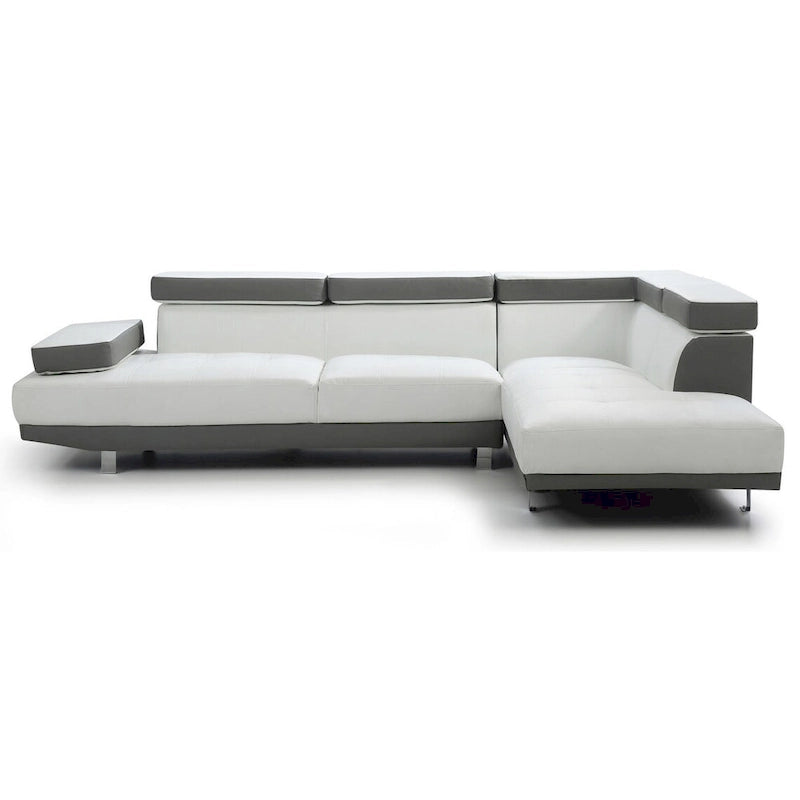 Riveredge 109 Zoll B 2-teiliges L-förmiges Sektionssofa aus Kunstleder – 76L x 109B x 28H