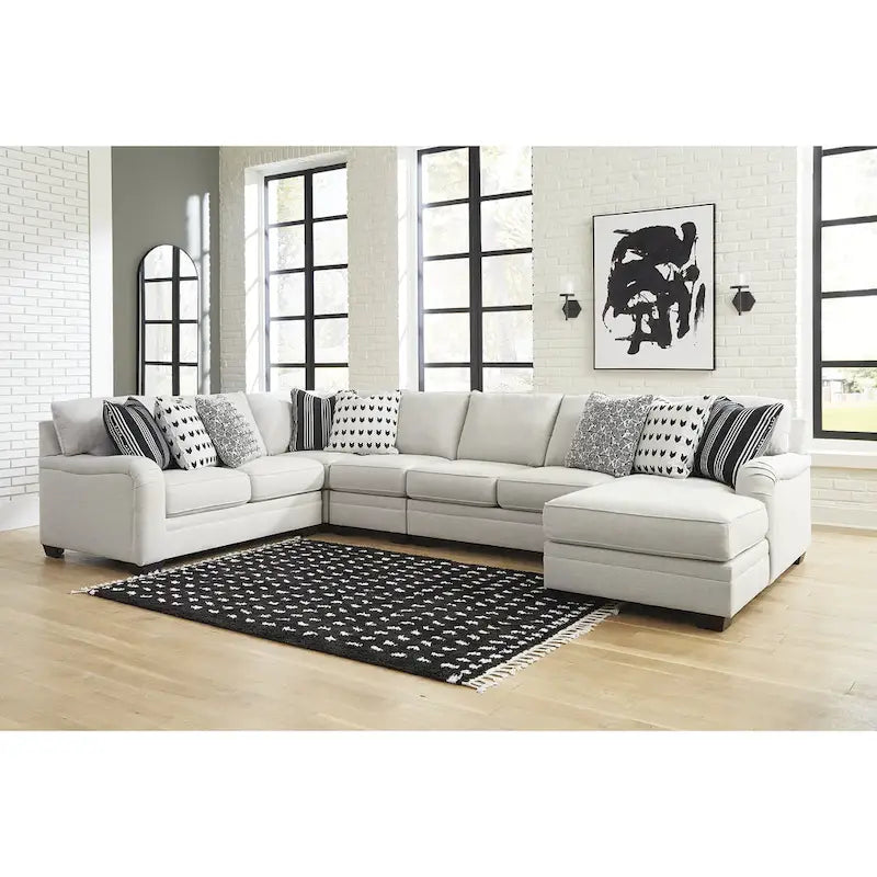 Signature Design by Ashley Huntsworth Taubengraues 5-teiliges Sektionssofa mit Chaiselongue – 394B x 251T x 97H