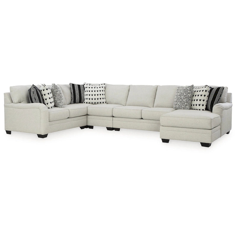 Signature Design by Ashley Huntsworth Taubengraues 5-teiliges Sektionssofa mit Chaiselongue – 394B x 251T x 97H