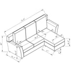 Golt L-förmiges Ecksofa mit Kunstlederbezug von Furniture of America