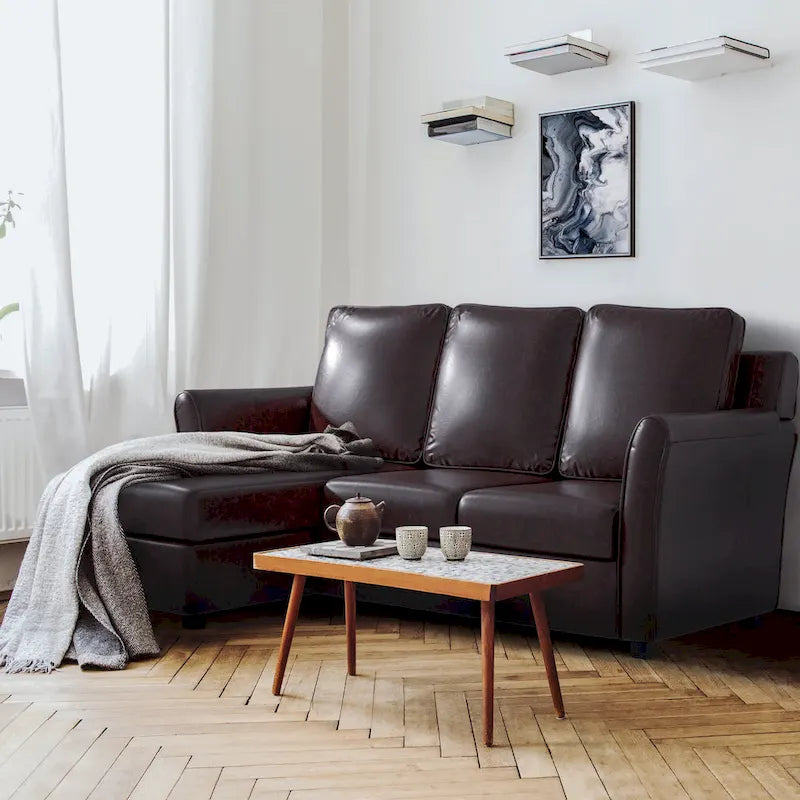 Golt L-förmiges Ecksofa mit Kunstlederbezug von Furniture of America