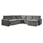 Signature Design by Ashley Hartsdale Grau 5-teiliges motorisiertes Relax-Sitzgruppe mit Recamiere