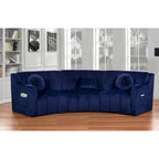 Samt Geschwungenes Sofa 3 Sitzer Symmetrisches modulares, bein freies Sofa Ecksofa Runde Couches - 127