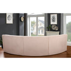 Samt Geschwungenes Sofa 3 Sitzer Symmetrisches modulares, bein freies Sofa Ecksofa Runde Couches - 127