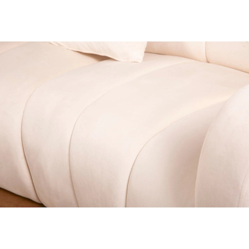 Samt Geschwungenes Sofa 3 Sitzer Symmetrisches modulares, bein freies Sofa Ecksofa Runde Couches - 127