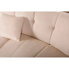 Samt Geschwungenes Sofa 3 Sitzer Symmetrisches modulares, bein freies Sofa Ecksofa Runde Couches - 127