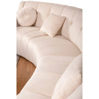 Samt Geschwungenes Sofa 3 Sitzer Symmetrisches modulares, bein freies Sofa Ecksofa Runde Couches - 127