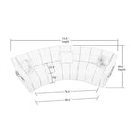 Samt Geschwungenes Sofa 3 Sitzer Symmetrisches modulares, bein freies Sofa Ecksofa Runde Couches - 127