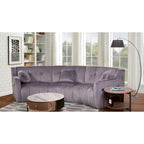 Samt Geschwungenes Sofa 3 Sitzer Symmetrisches modulares, bein freies Sofa Ecksofa Runde Couches - 127