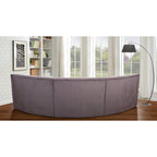 Samt Geschwungenes Sofa 3 Sitzer Symmetrisches modulares, bein freies Sofa Ecksofa Runde Couches - 127