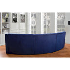 Samt Geschwungenes Sofa 3 Sitzer Symmetrisches modulares, bein freies Sofa Ecksofa Runde Couches - 127