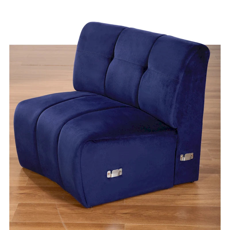 Samt Geschwungenes Sofa 3 Sitzer Symmetrisches modulares, bein freies Sofa Ecksofa Runde Couches - 127