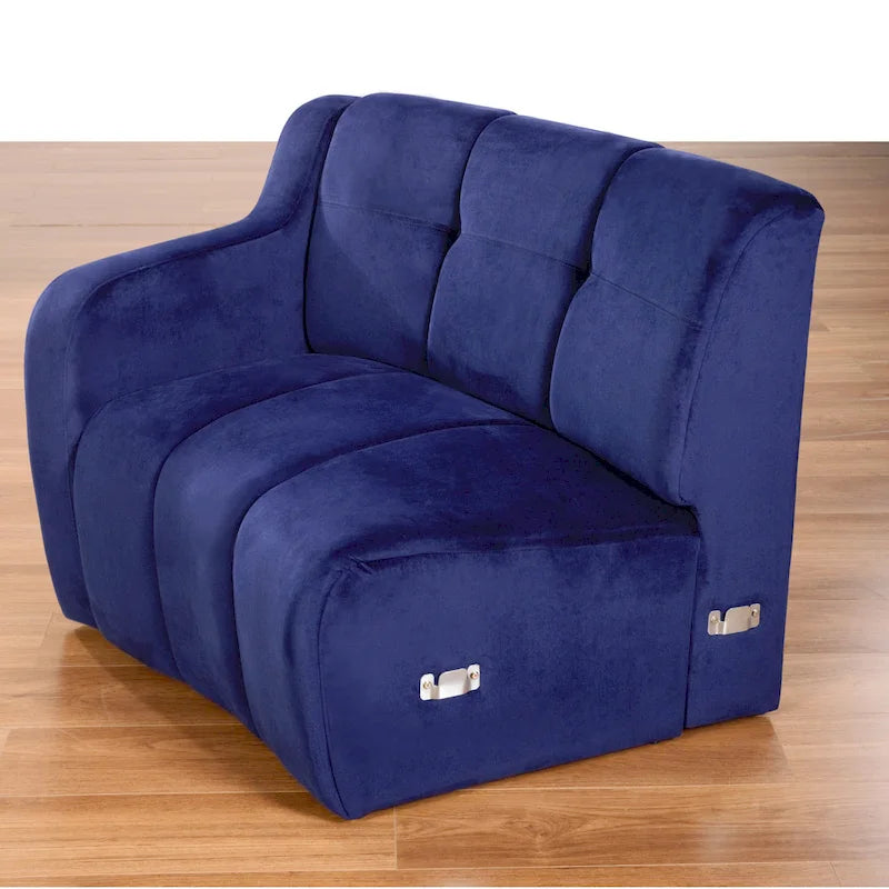 Samt Geschwungenes Sofa 3 Sitzer Symmetrisches modulares, bein freies Sofa Ecksofa Runde Couches - 127
