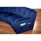 Samt Geschwungenes Sofa 3 Sitzer Symmetrisches modulares, bein freies Sofa Ecksofa Runde Couches - 127