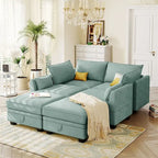 Merax U-förmiges, umwandelbares, modulares Sektions-Schlafsofa mit umkehrbarer Recamiere