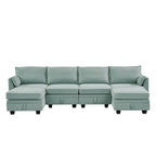 Merax U-förmiges, umwandelbares, modulares Sektions-Schlafsofa mit umkehrbarer Recamiere