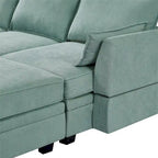 Merax U-förmiges, umwandelbares, modulares Sektions-Schlafsofa mit umkehrbarer Recamiere