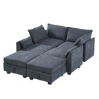 Merax U-förmiges, umwandelbares, modulares Sektions-Schlafsofa mit umkehrbarer Recamiere