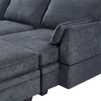 Merax U-förmiges, umwandelbares, modulares Sektions-Schlafsofa mit umkehrbarer Recamiere