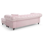 Nola 98 Zoll 3-Sitzer Samtsofa mit 2 Kissen - 98L x 37B x 31H