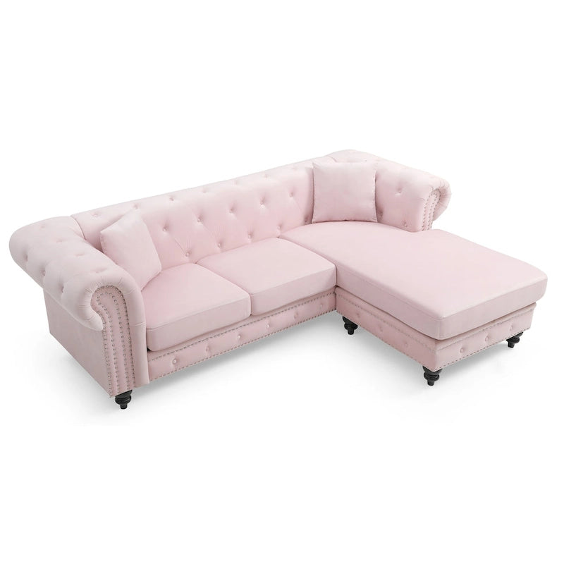 Nola 98 Zoll 3-Sitzer Samtsofa mit 2 Kissen - 98L x 37B x 31H