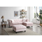 Nola 98 Zoll 3-Sitzer Samtsofa mit 2 Kissen - 98L x 37B x 31H