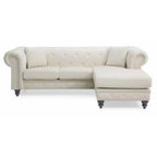 Nola 98 Zoll 3-Sitzer Samtsofa mit 2 Kissen - 98L x 37B x 31H
