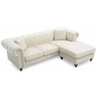 Nola 98 Zoll 3-Sitzer Samtsofa mit 2 Kissen - 98L x 37B x 31H