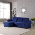 231-cm-Sofa mit Samtbezug, wendbar, umbaubar, mit Stauraum und Schlaffunktion