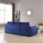 231-cm-Sofa mit Samtbezug, wendbar, umbaubar, mit Stauraum und Schlaffunktion