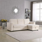 231-cm-Sofa mit Samtbezug, wendbar, umbaubar, mit Stauraum und Schlaffunktion