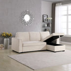 231-cm-Sofa mit Samtbezug, wendbar, umbaubar, mit Stauraum und Schlaffunktion