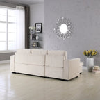 231-cm-Sofa mit Samtbezug, wendbar, umbaubar, mit Stauraum und Schlaffunktion