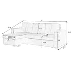 231-cm-Sofa mit Samtbezug, wendbar, umbaubar, mit Stauraum und Schlaffunktion