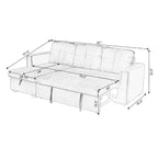 231-cm-Sofa mit Samtbezug, wendbar, umbaubar, mit Stauraum und Schlaffunktion