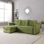231-cm-Sofa mit Samtbezug, wendbar, umbaubar, mit Stauraum und Schlaffunktion