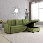 231-cm-Sofa mit Samtbezug, wendbar, umbaubar, mit Stauraum und Schlaffunktion