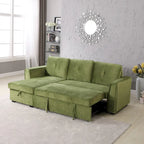 231-cm-Sofa mit Samtbezug, wendbar, umbaubar, mit Stauraum und Schlaffunktion