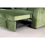 231-cm-Sofa mit Samtbezug, wendbar, umbaubar, mit Stauraum und Schlaffunktion