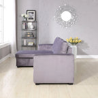 231-cm-Sofa mit Samtbezug, wendbar, umbaubar, mit Stauraum und Schlaffunktion